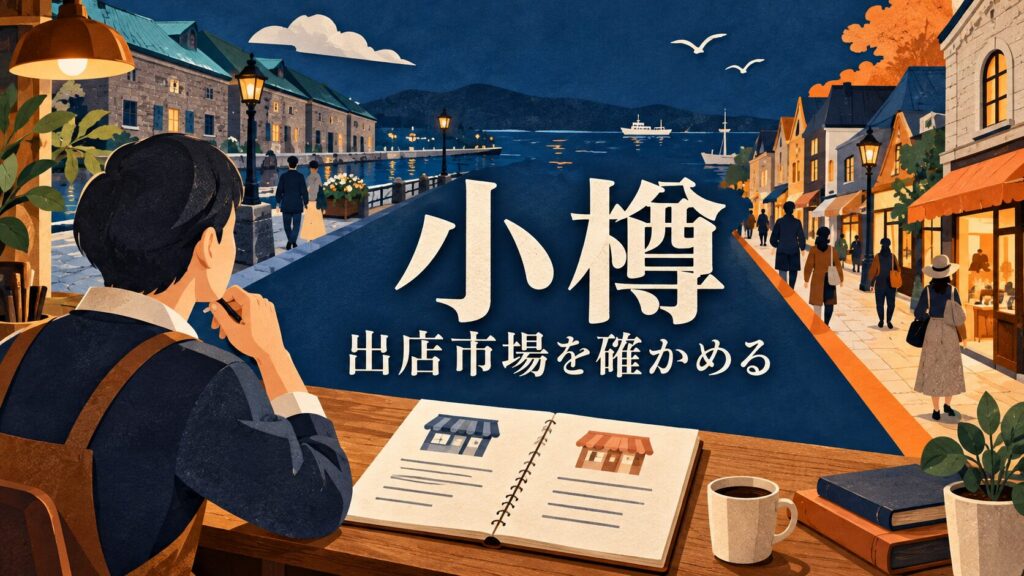 小樽市の店舗経営を考えるAI生成イラスト