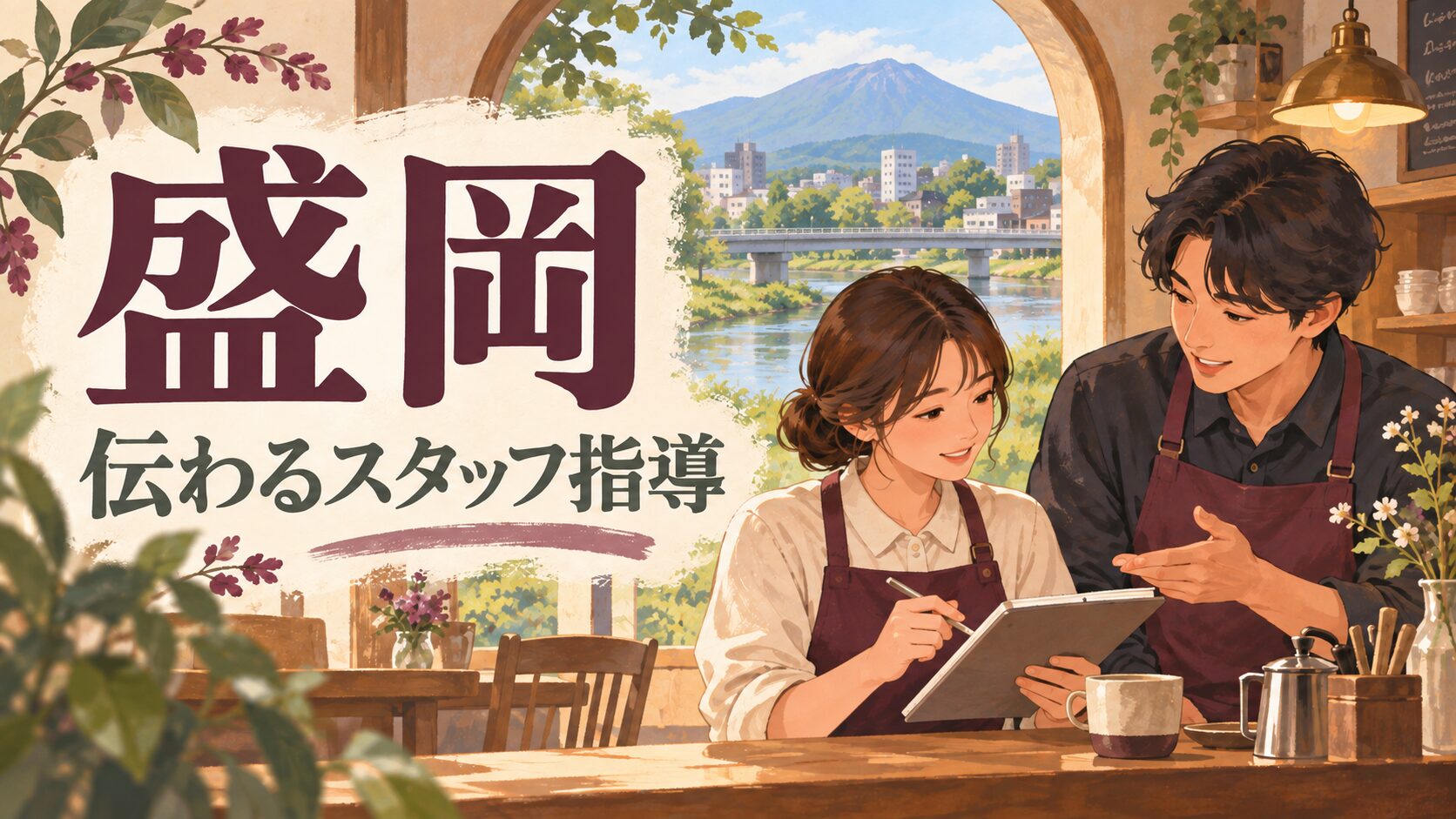 盛岡市の店舗経営を考えるAI生成イラスト