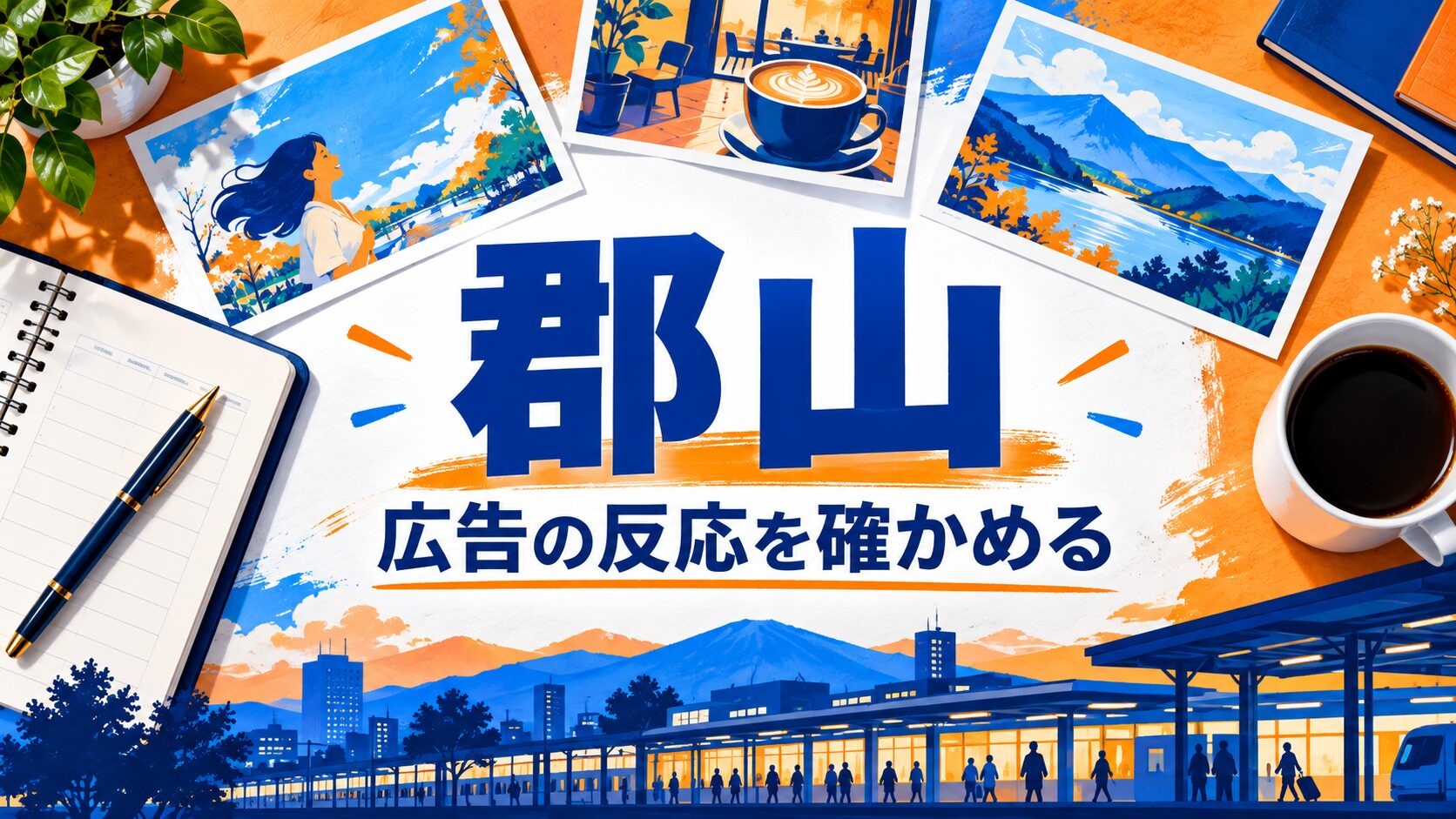 郡山市の店舗経営を考えるAI生成イラスト