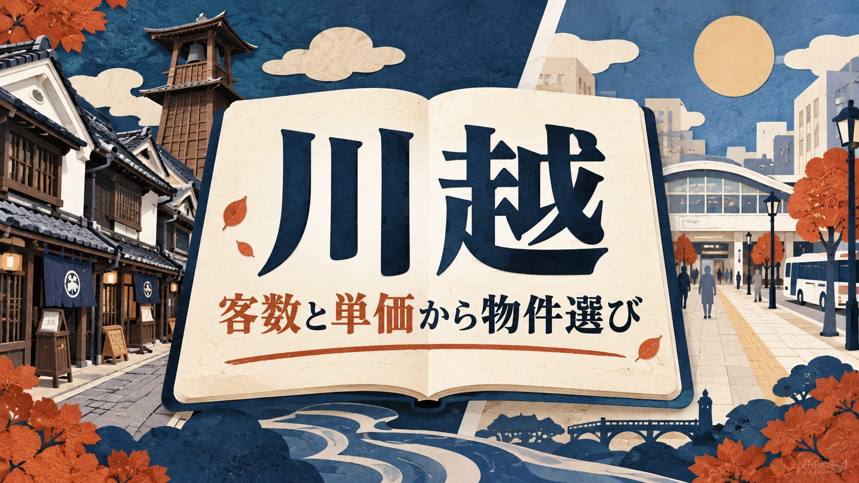 川越市の店舗経営を考えるAI生成イラスト