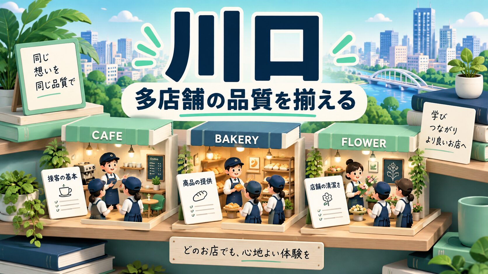 川口市の店舗経営を考えるAI生成イラスト