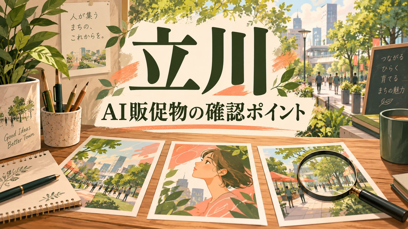 立川市の店舗経営を考えるAI生成イラスト