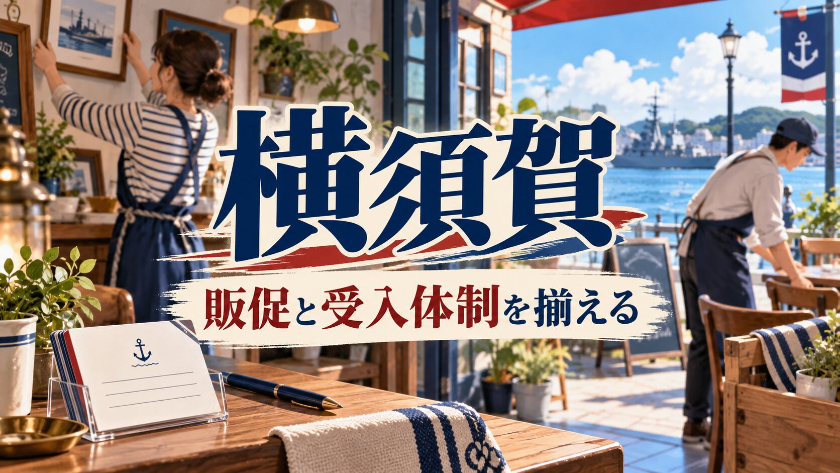 横須賀市の店舗経営を考えるAI生成イラスト