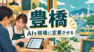 豊橋市の店舗経営を考えるAI生成イラスト
