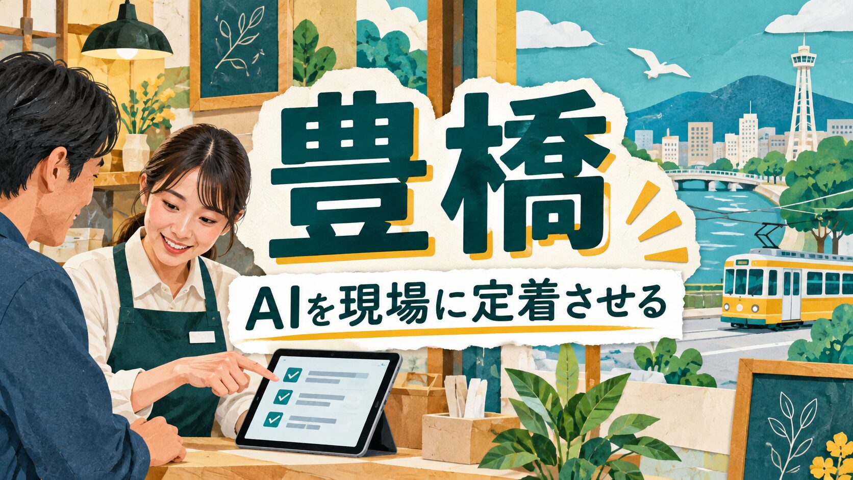 豊橋市の店舗経営を考えるAI生成イラスト