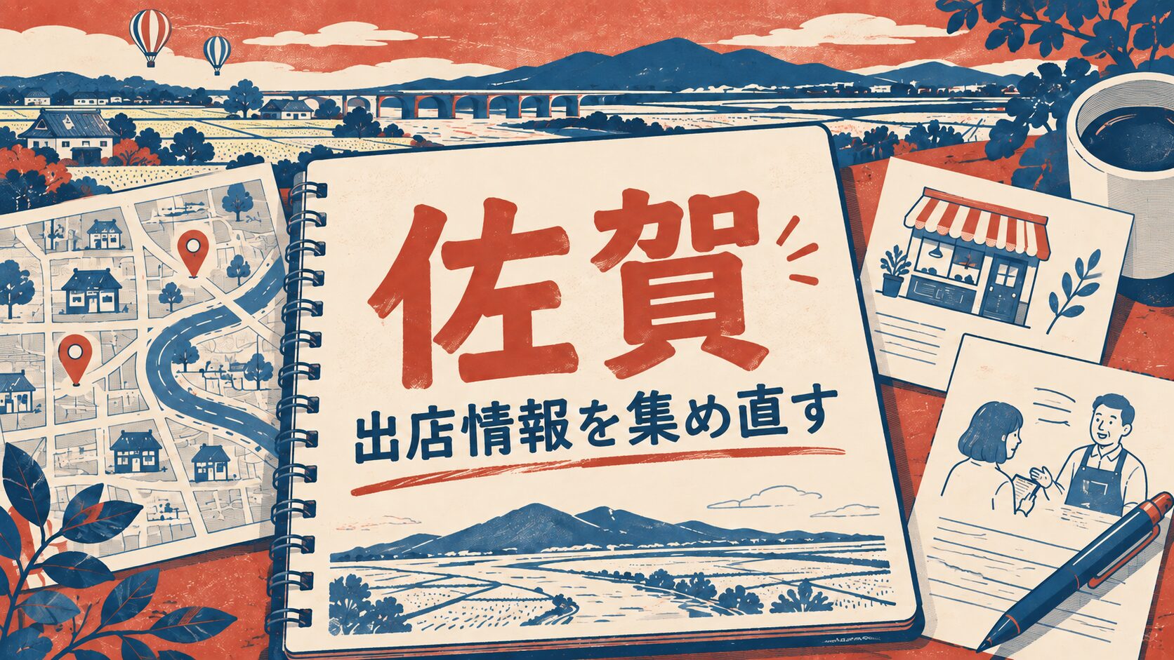 佐賀市の店舗経営を考えるAI生成イラスト
